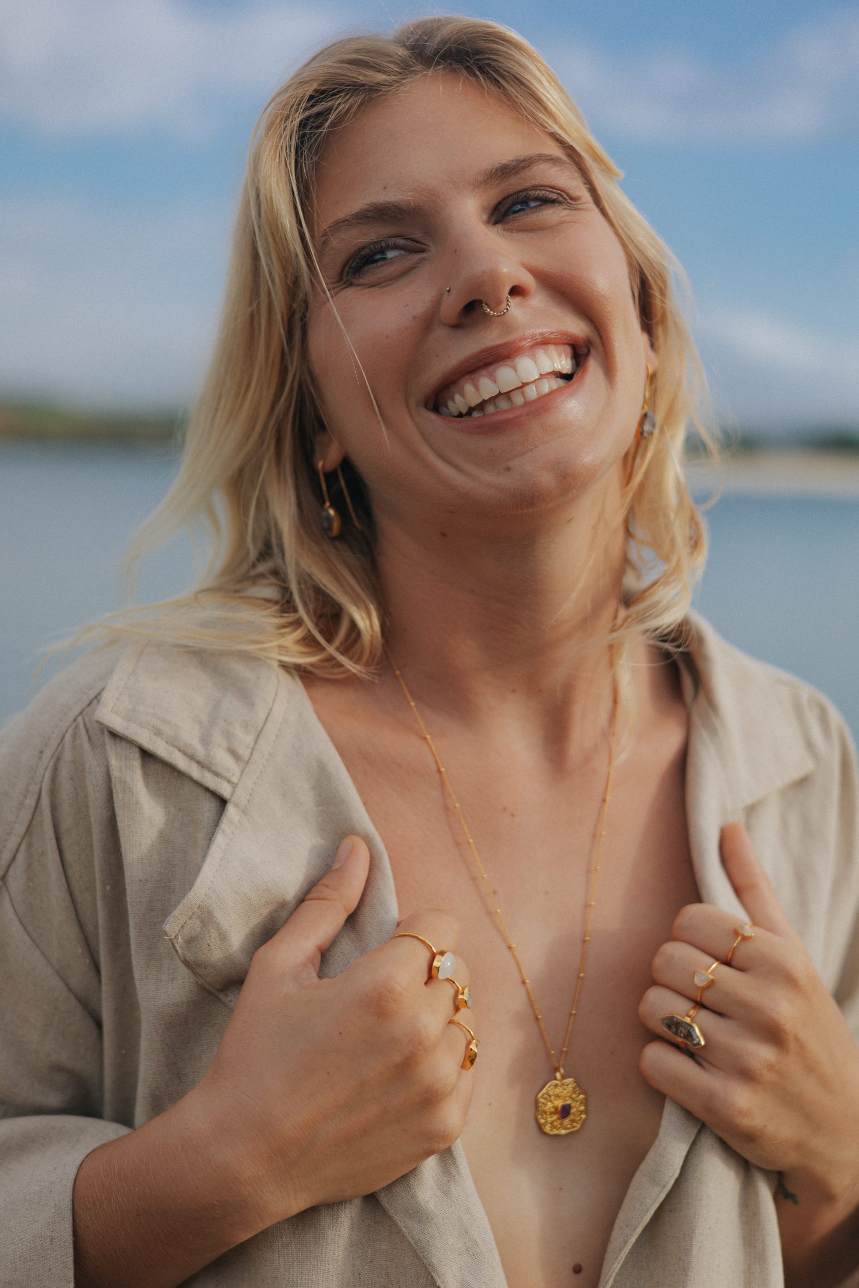 Woman wearing jewelry