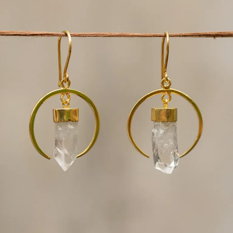 Half-Moon Quartz Earrings Ibiza