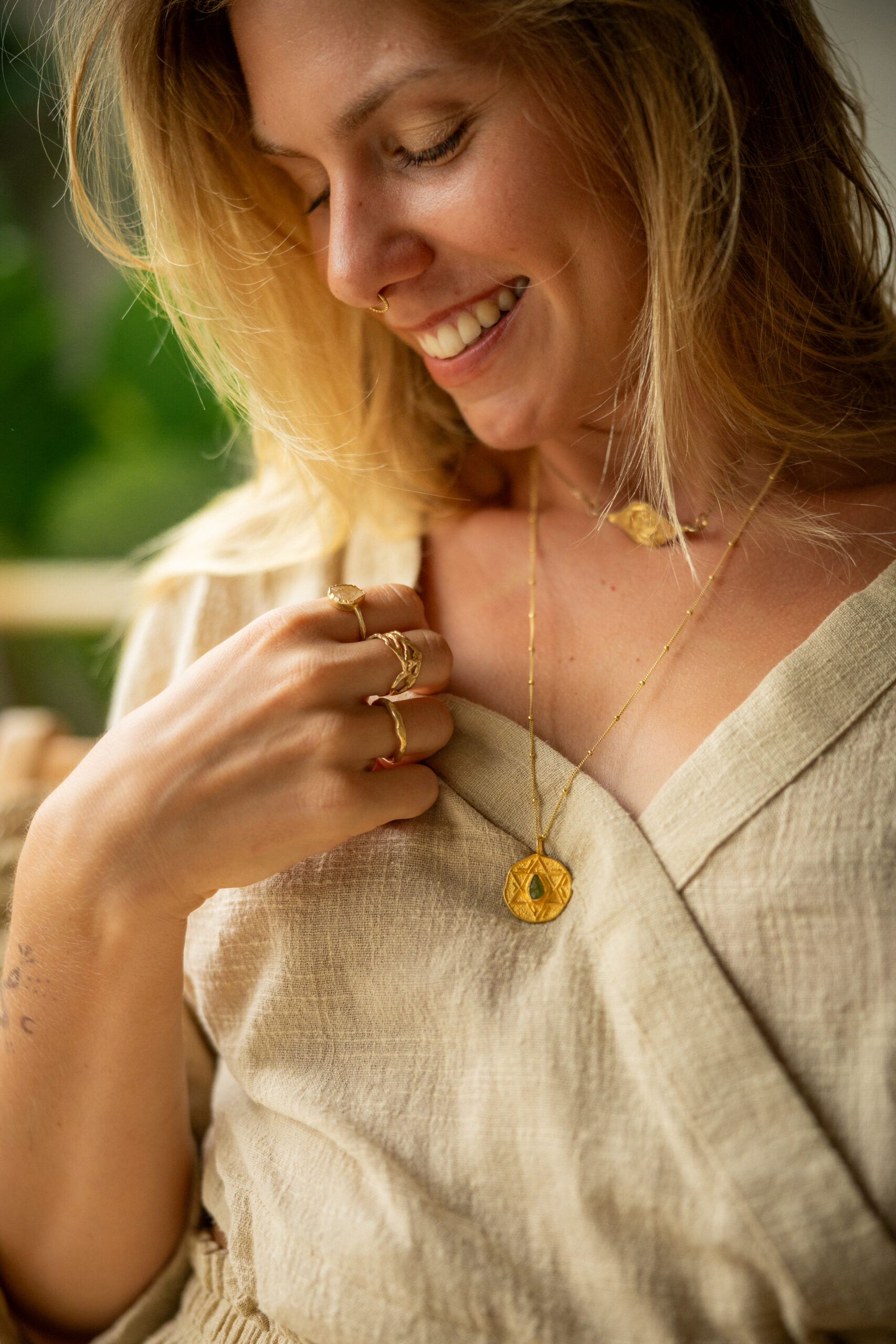 Woman wearing jewelry