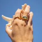 Crocodile labradorite ring