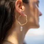 Statement Pearl Hoop Earrings Yemanja