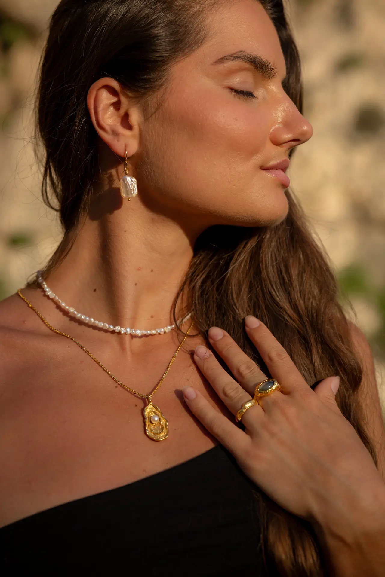 Woman wearing jewelry